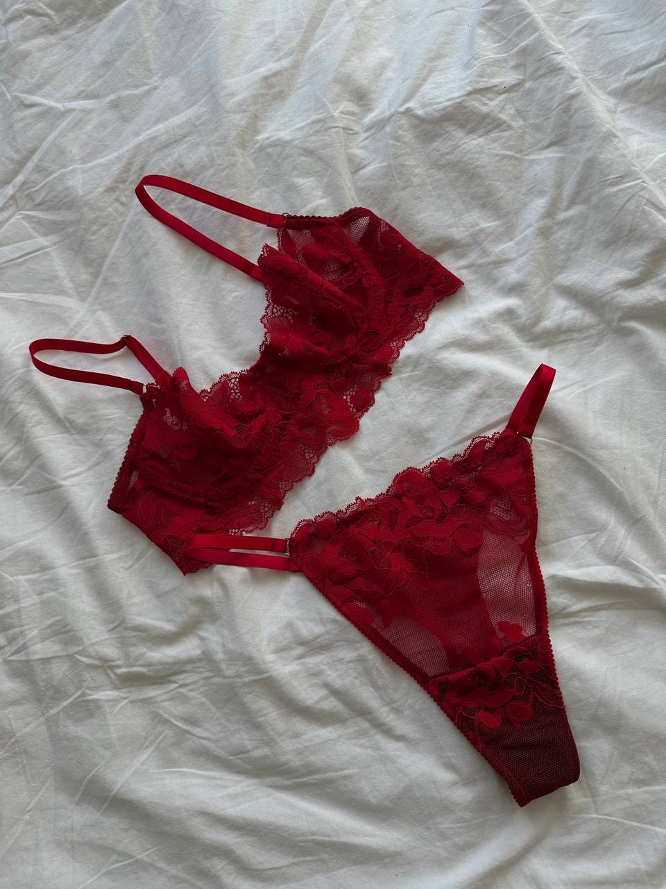 Passion set (red lace lingerie set)