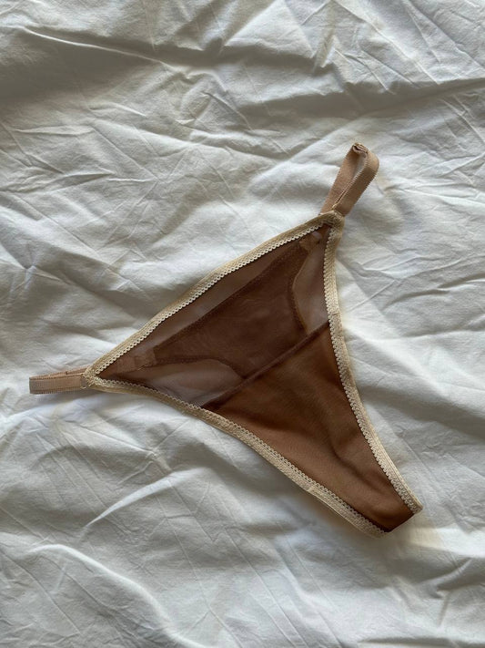 Brown beige adjustable thongs